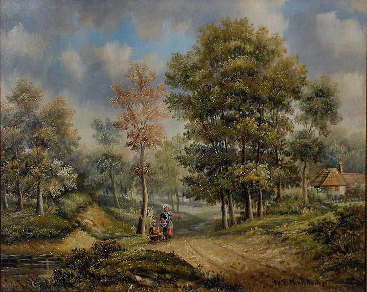 unknow artist Walk in the woods oil painting picture
